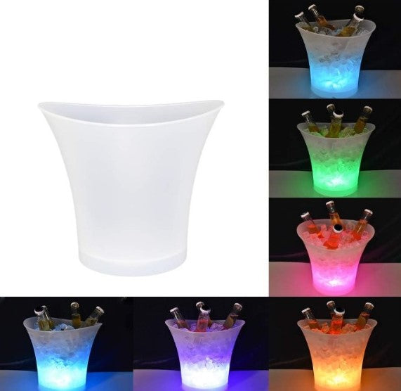 CUBETA DE HIELO PARLANTE CON LUCES LED RECARGABLE 7 LITROS