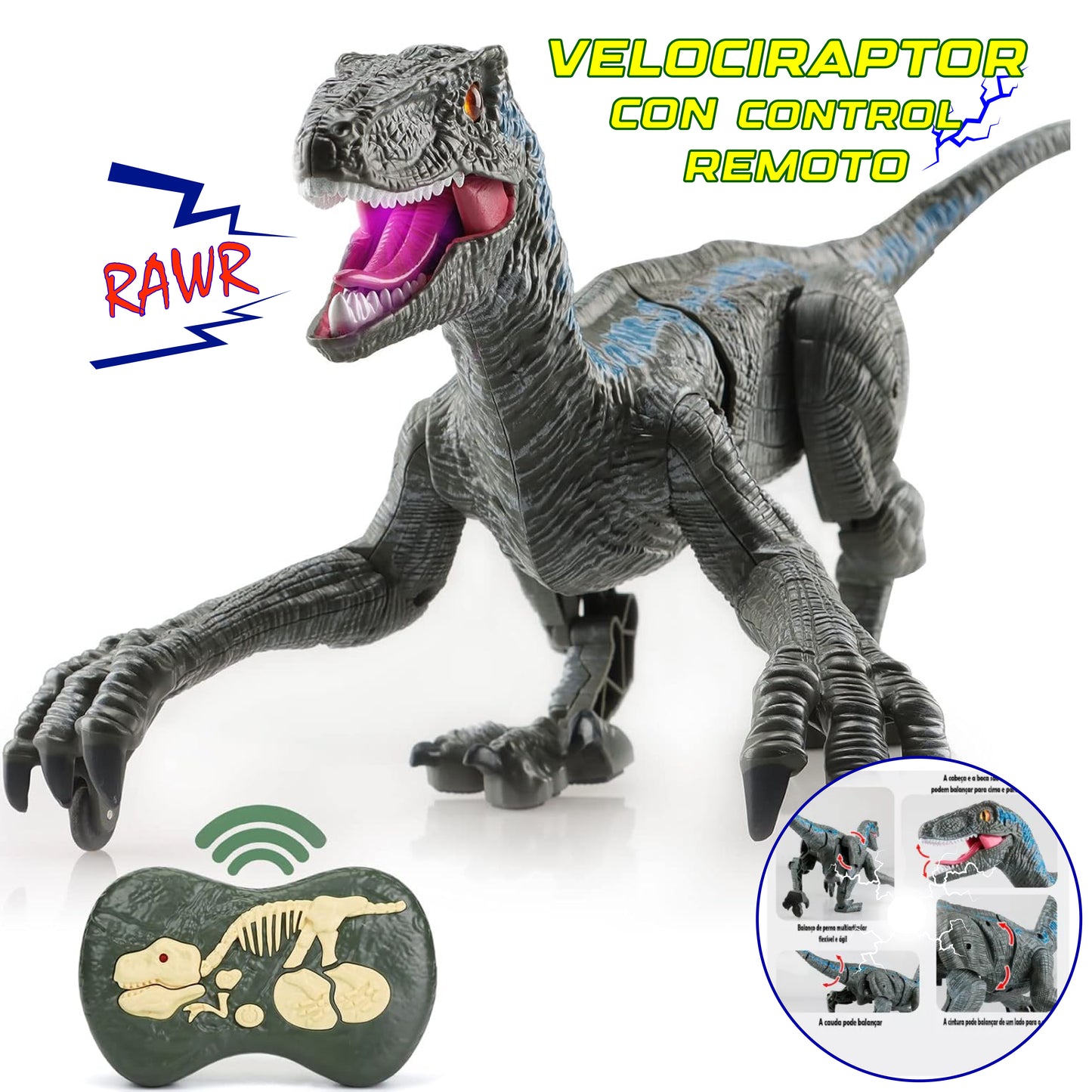 VELOCIRAPTOR CON CONTROL REMOTO